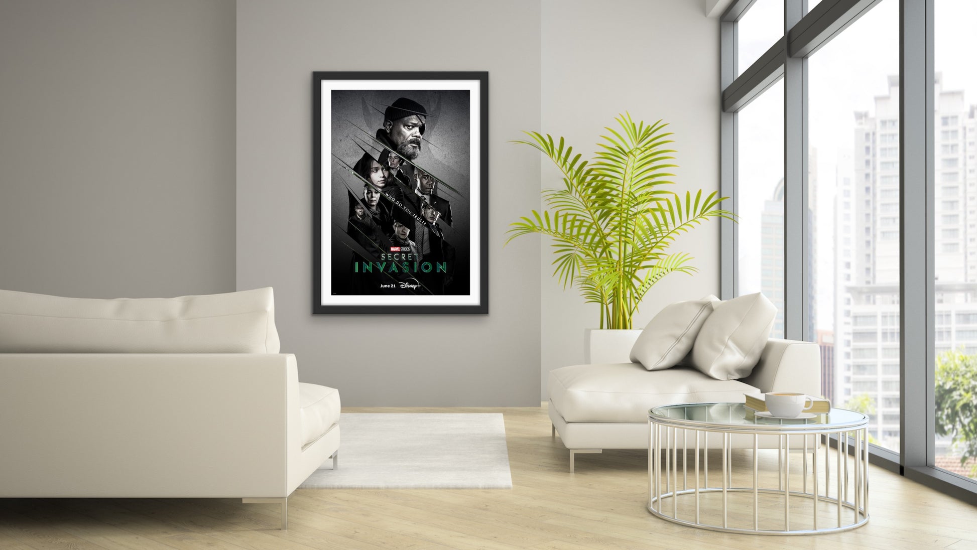 An original movie poster for the Disney+ Marvel TV series Secret Invasion