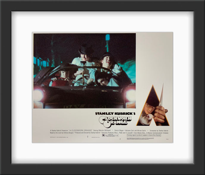 An original 8x10 lobby card for the Stanley Kubrick film A Clockwork Orange