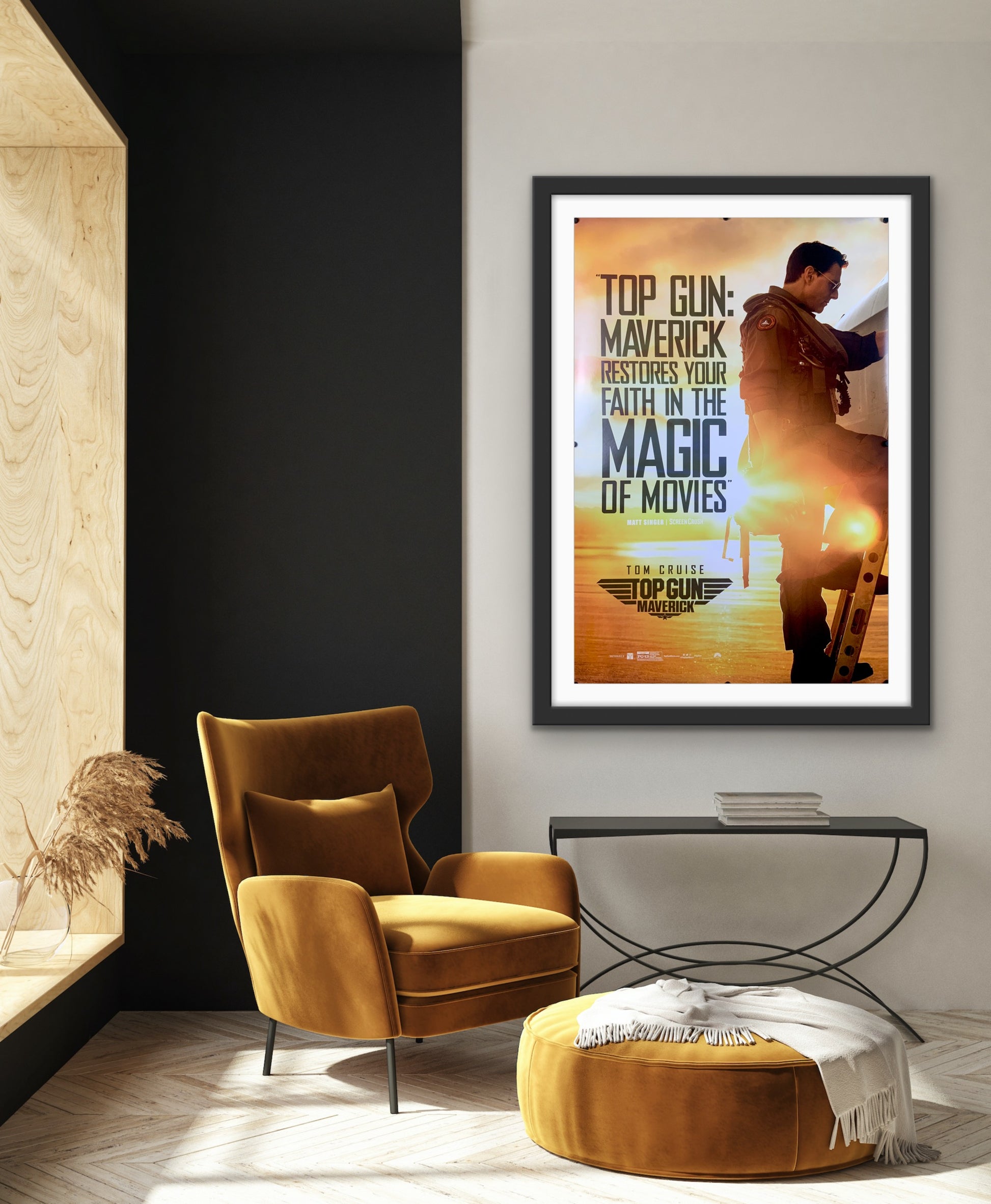 An original movie poster for the Tom Cruise film Top Gun Maverick