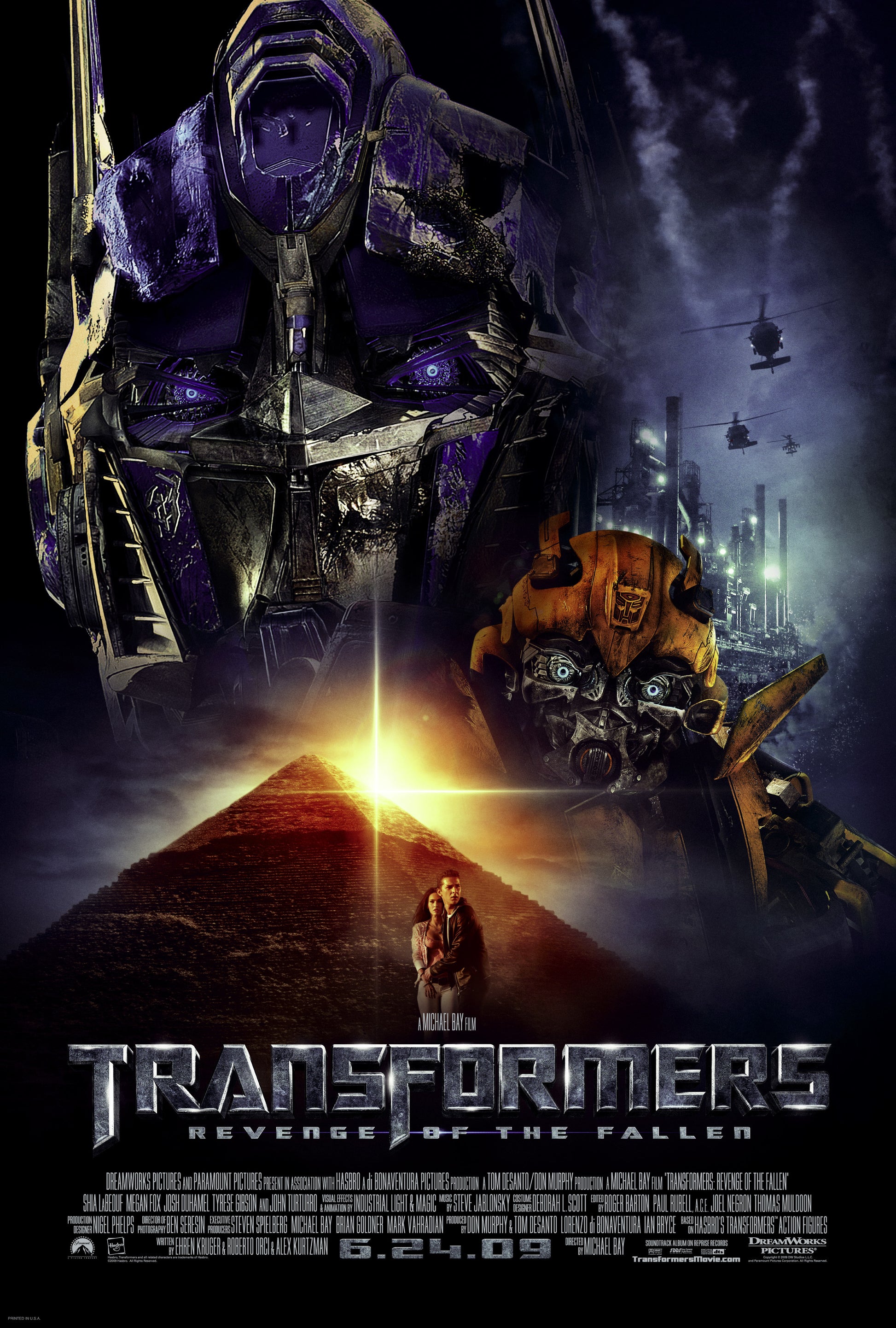 An original movie poster for the film Transfomers Revenge of the Fallen