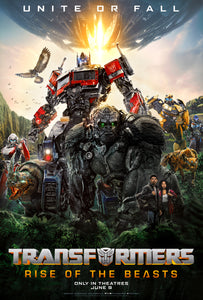 An original movie poster for the film Transformers Rise of the Beasts