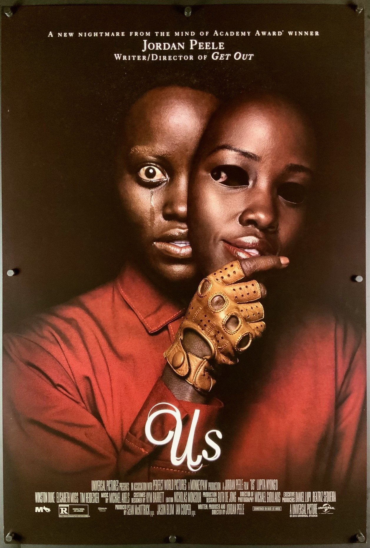 An original movie poster for the 2019 film Us