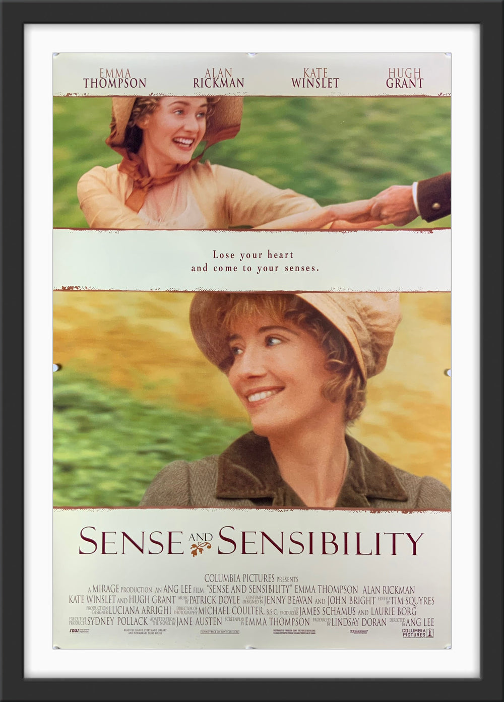 An original movie poster for the film Sense and Sensibility