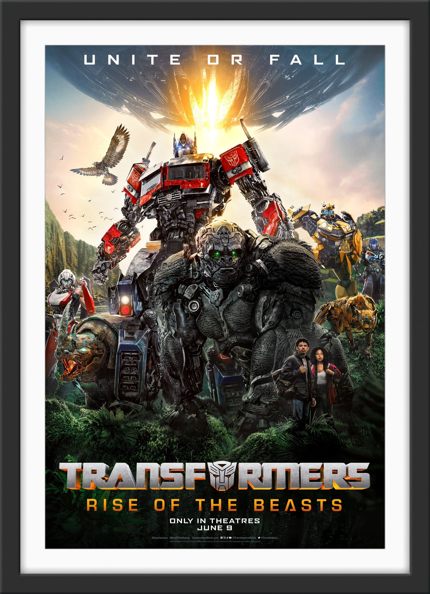 An original movie poster for the film Transformers Rise of the Beasts