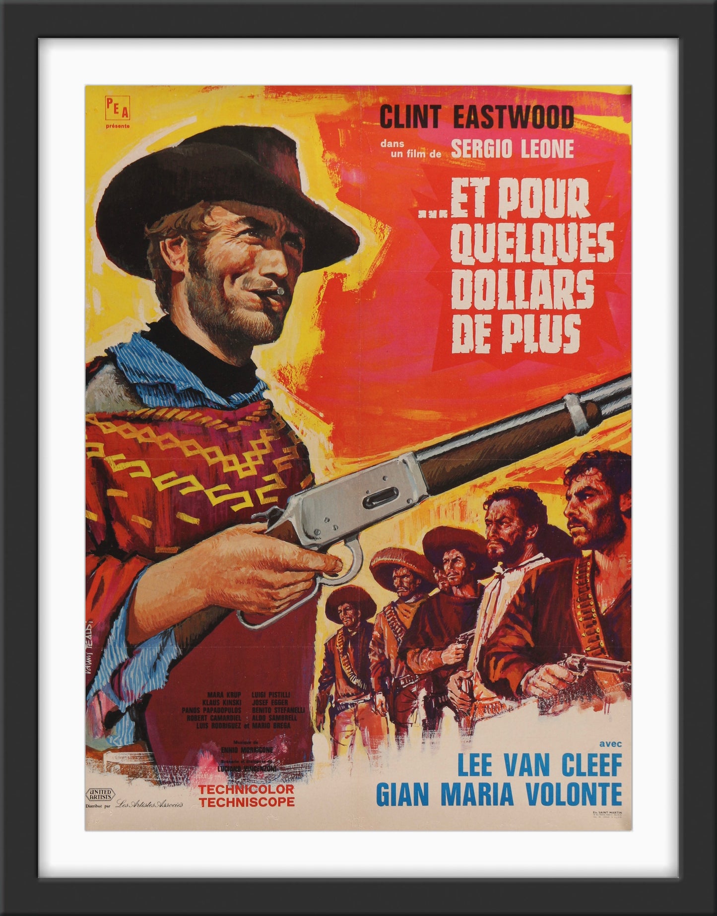 An original French movie poster for the Spaghetti Western For A Few Dollars More