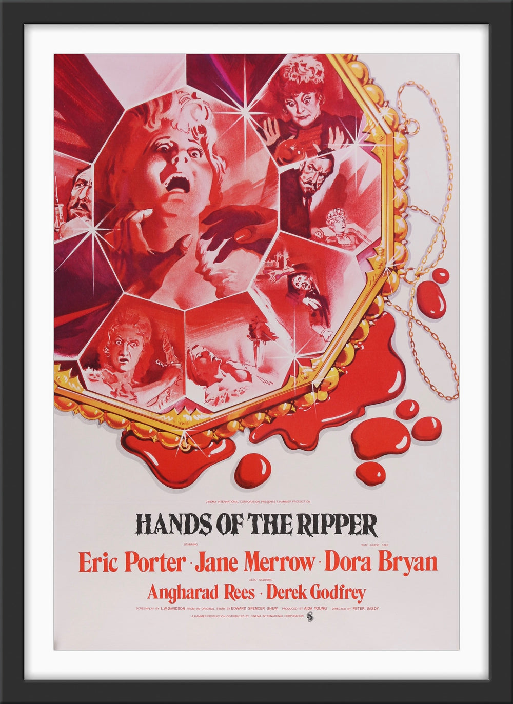 An original movie poster for the Hammer horror film  Hands of the Ripper