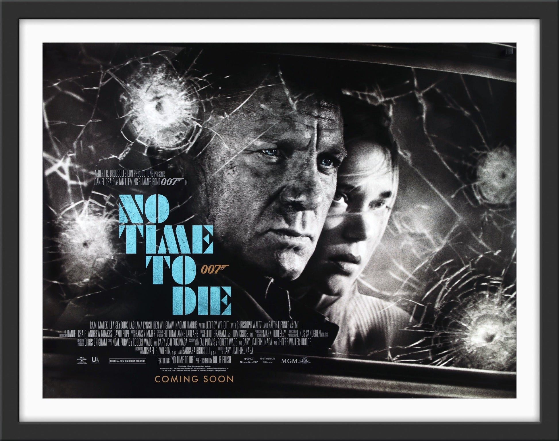 An original movie poster for the James Bond movie No Time To Die