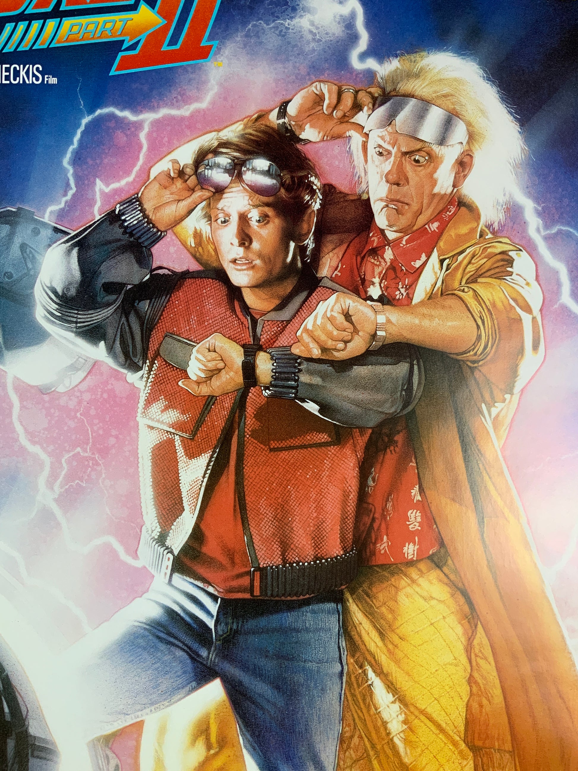 An original movie poster for the film Back To The Future II