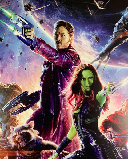 An original movie poster for the Marvel film Guardians of the Galaxy