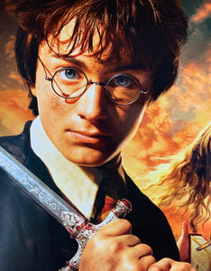 An original movie poster for the film Harry Potter and Chanber of Secrets