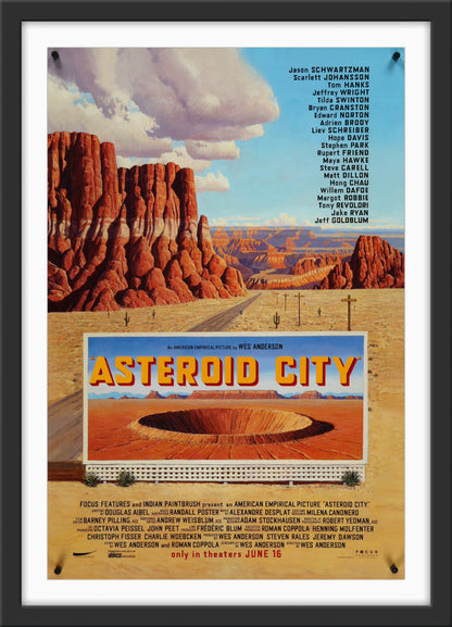 An original movie poster for the Wes Anderson film Asteroid City
