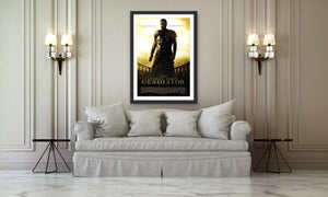 An original movie poster for the Russell Crowe film Gladiator