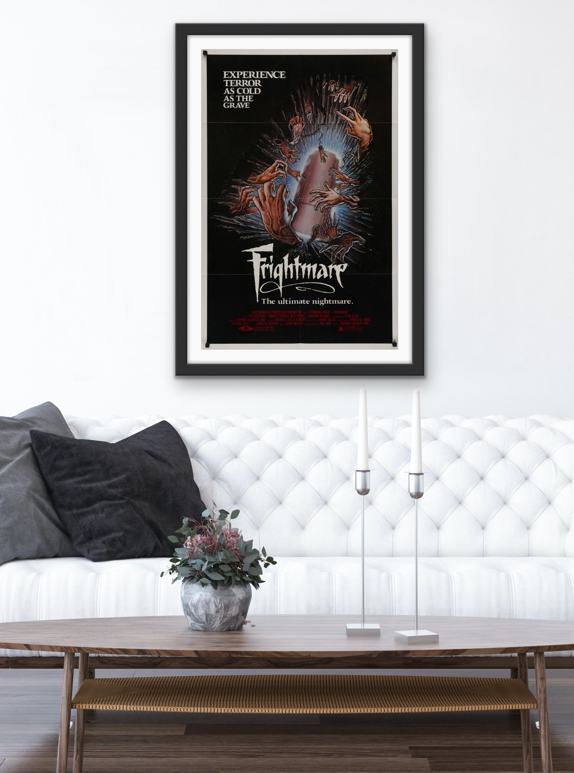 An original movie poster for the 1983 horror film Frightmare