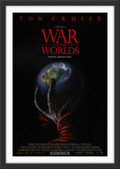 An original movie poster for the Steven Spielberg film War of the Worlds