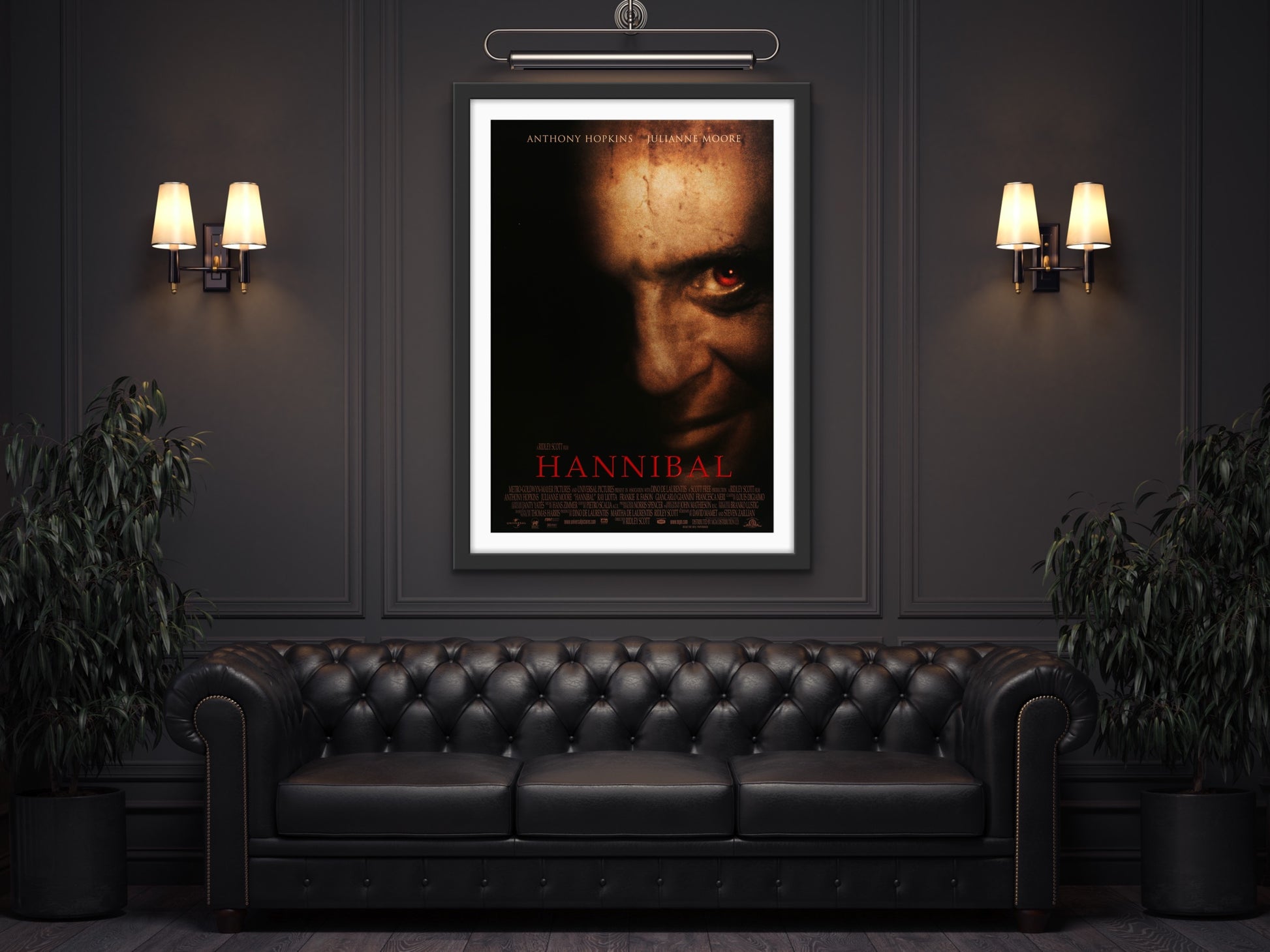 An original movie poster for the film Hannibal