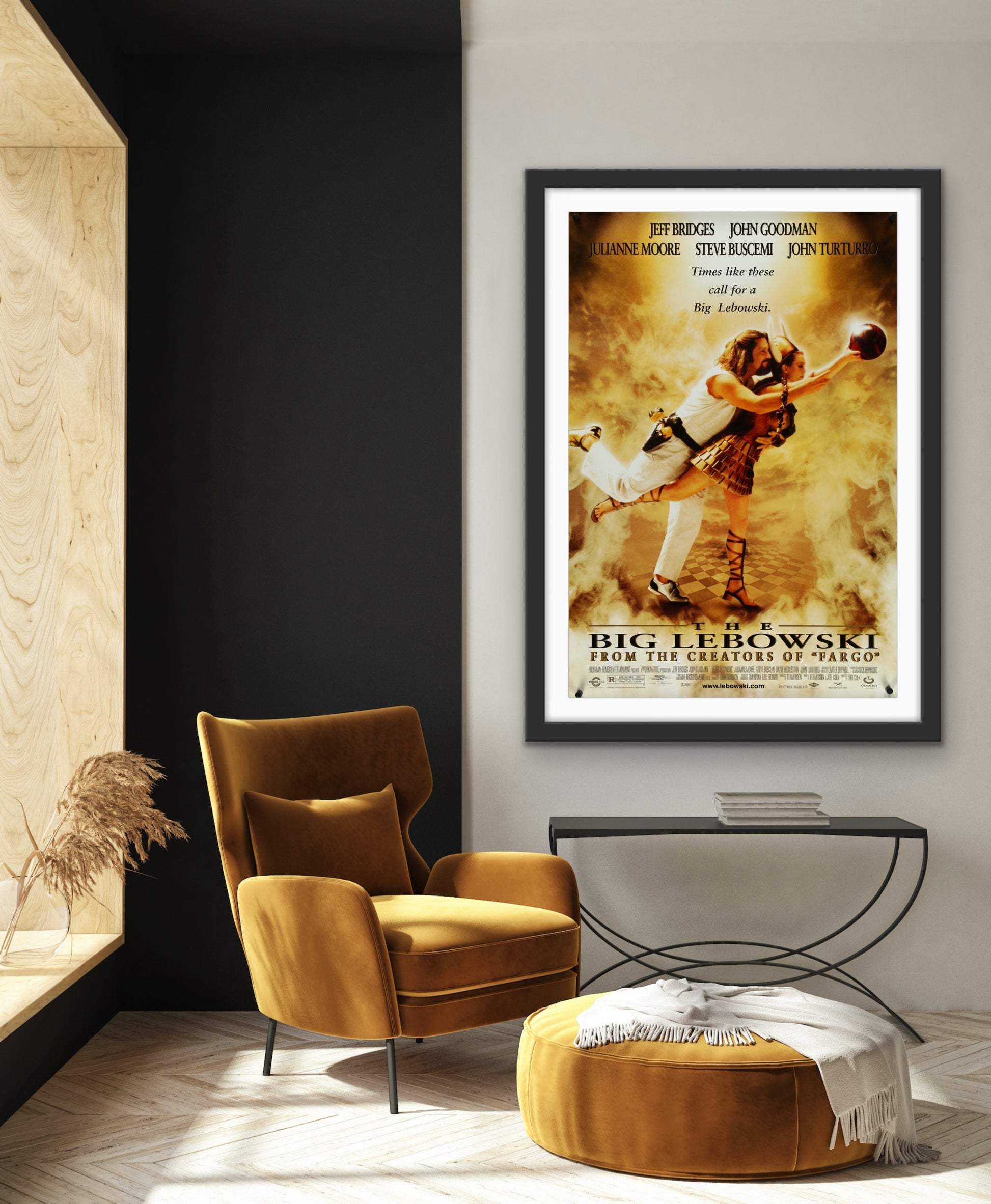 An original movie poster for the Coen Brothers film The Big Lebowski