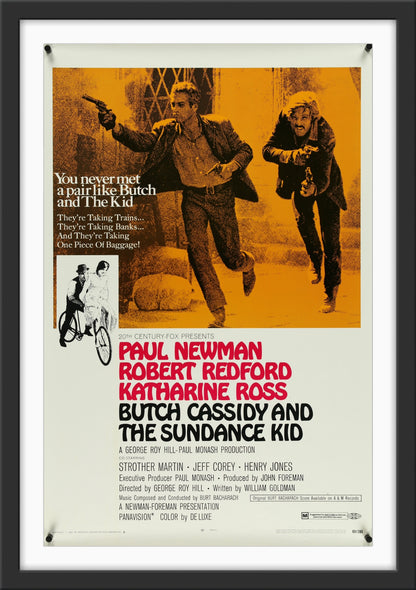 An original movie poster for the film Butch Cassidy and the Sundance Kid