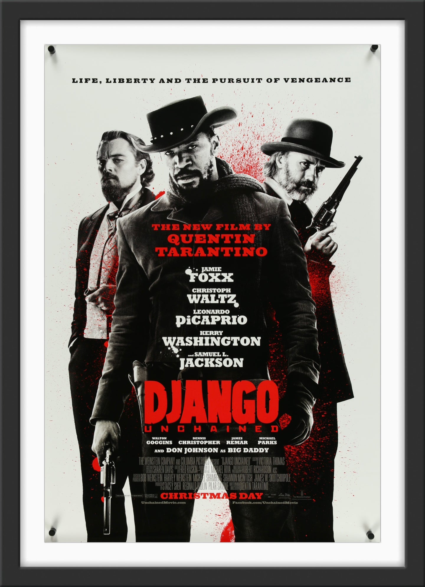 An original movie poster for the Quentin Tarantino film Django Unchained