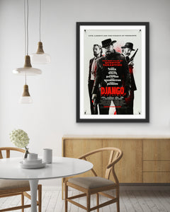 An original movie poster for the Quentin Tarantino film Django Unchained