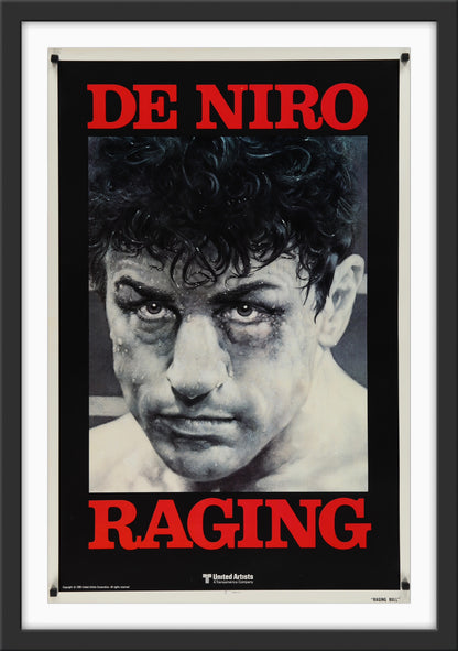 An original movie poster for the Robert De Nito film Raging Bull