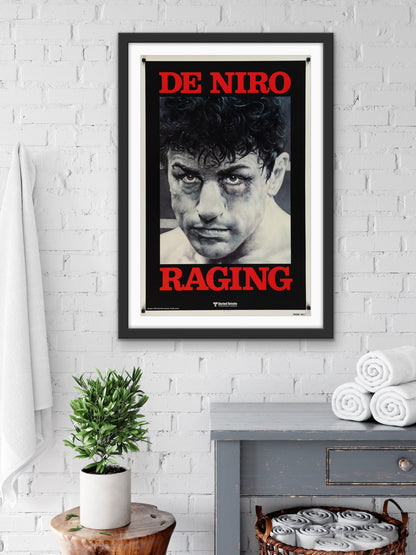 An original movie poster for the Robert De Nito film Raging Bull