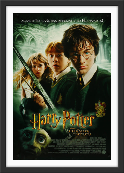 An original movie poster for the film Harry Potter and the Chamber of Secrets
