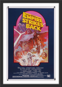 An original movie poster for the Star Wars film The Empire Strikes Back