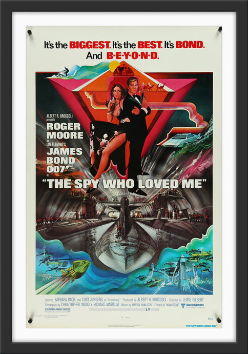An original movie poster for the James Bond film The Spy Who Loved Me