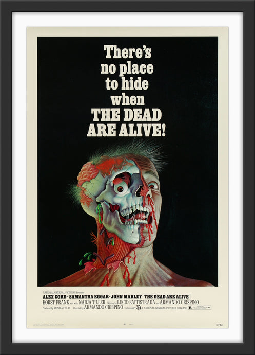 An original movie poster for the film The Dead Are Alive