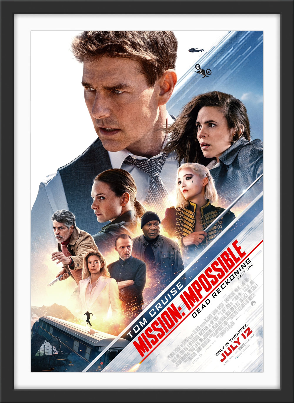 An original movie poster for the Tom Cruise film Mission: Impossible Dead Reckoning - Part 1