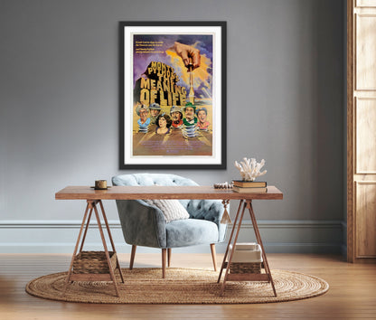An original movie poster for the film Monty Python's Meaning of Life