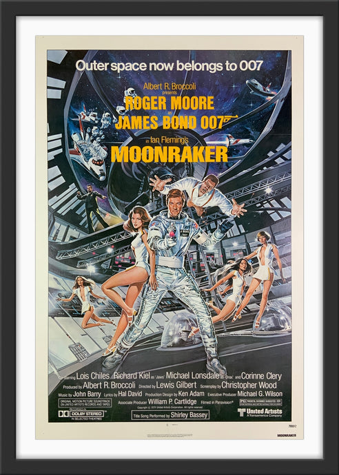An original movie poster for the James Bond film Moonraker