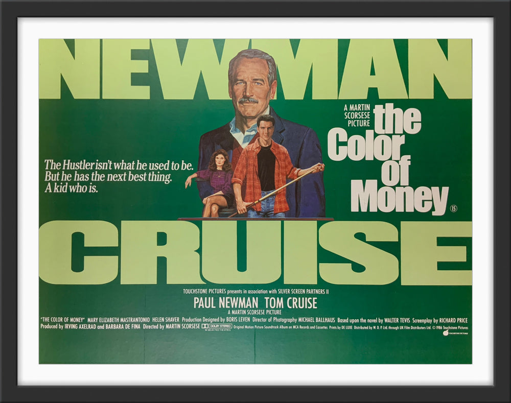 An original movie poster for the film The Color of Money