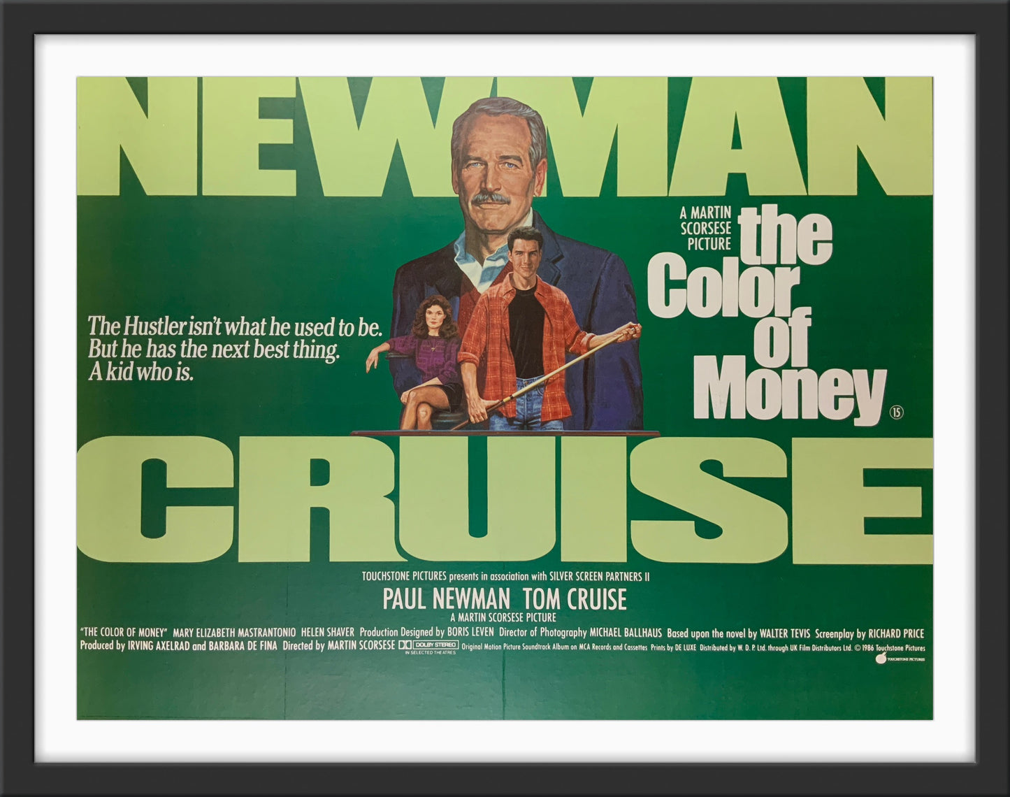 An original movie poster for the film The Color of Money