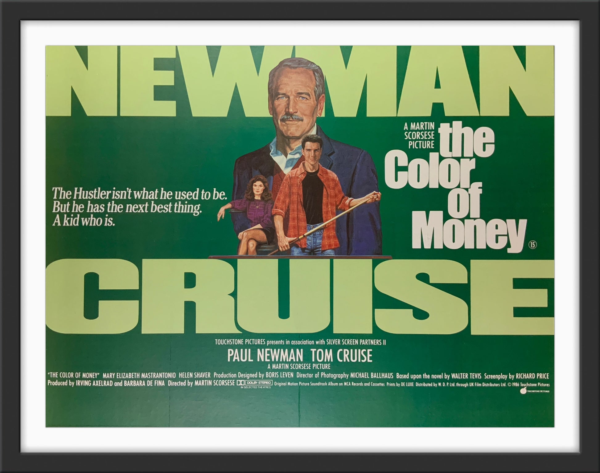 An original movie poster for the film The Color of Money
