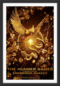 An original movie poster for the film The Hunger Games: The Ballad of Songbirds and Snakes