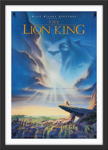 An original movie poster with art by John Alvin for the Disney animated film The Lion King