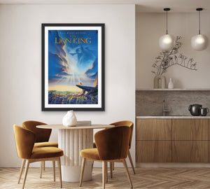 An original movie poster with art by John Alvin for the Disney animated film The Lion King
