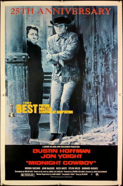An original movie poster from the 25th anniversary release of Midnight Cowboy