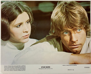 An original 8x10 lobby card for the George Lucas film Star Wars, A New Hope, Episode 4 / IV