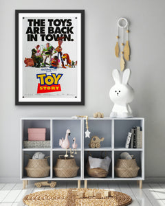 An original movie poster for the Pixar film Toy Story