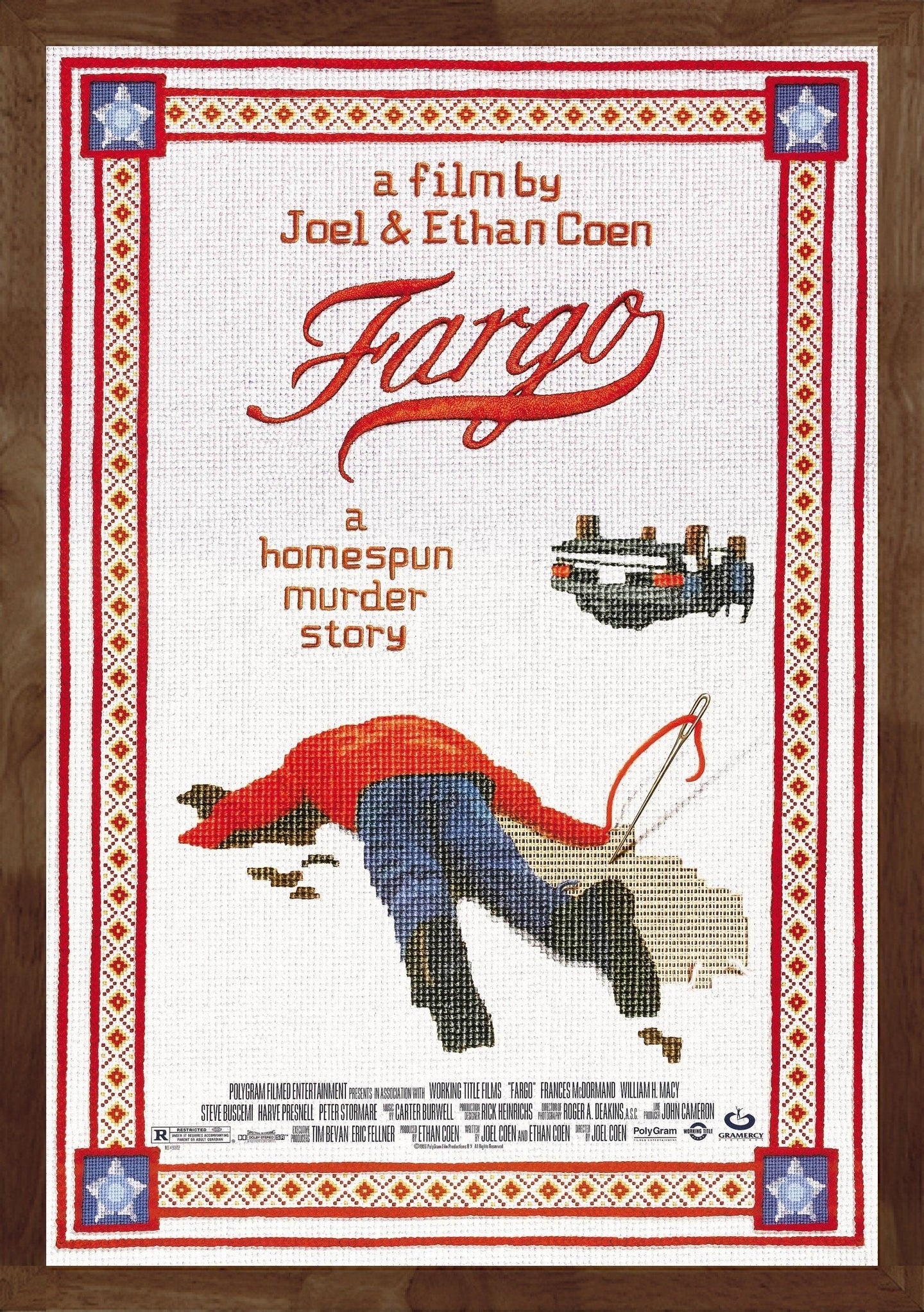 An original movie poster for the Coen Brothers' film Fargo