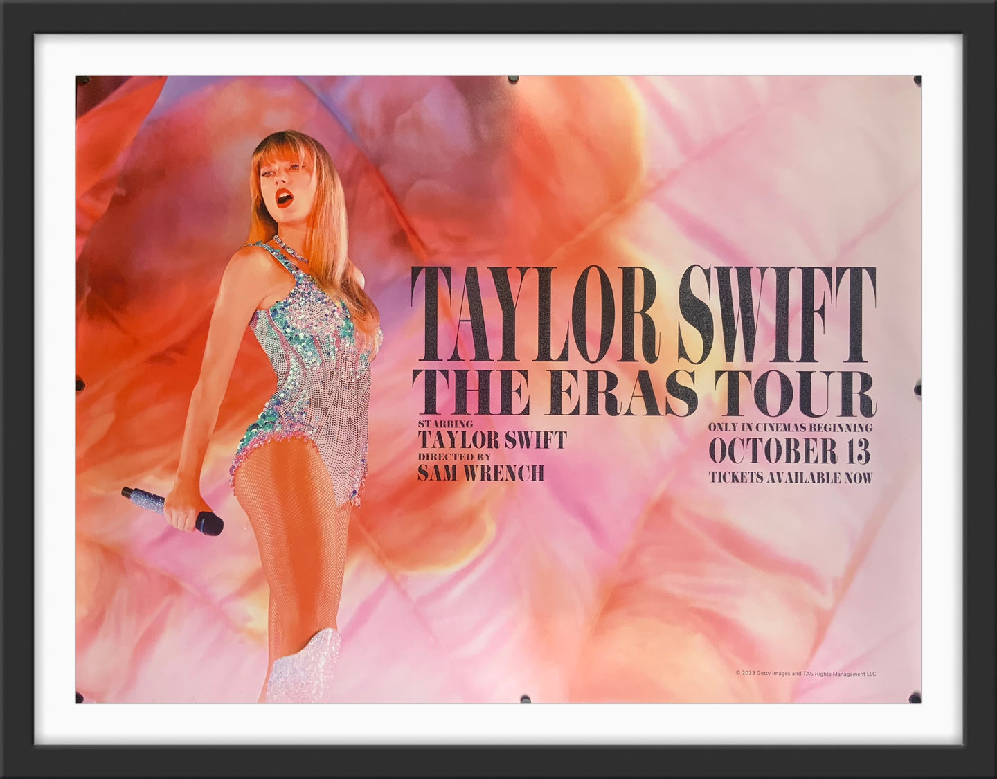 An original movie poster for the film Taylor Swift The Eras Tour