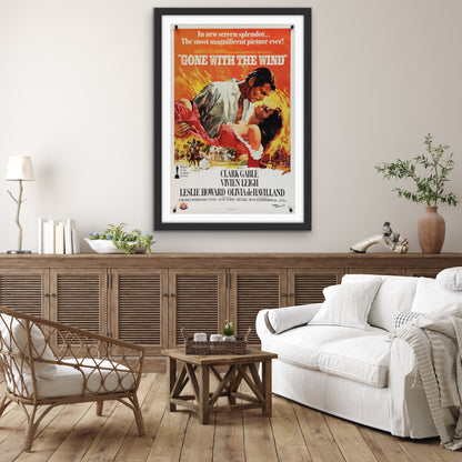 An original movie poster for the 50th anniversary release of Gone With The Wind