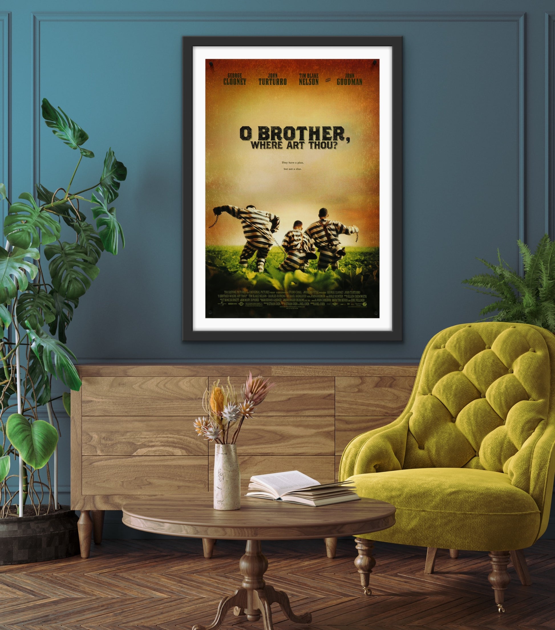 An original movie poster for the film O Brother, Where Art Thou? 