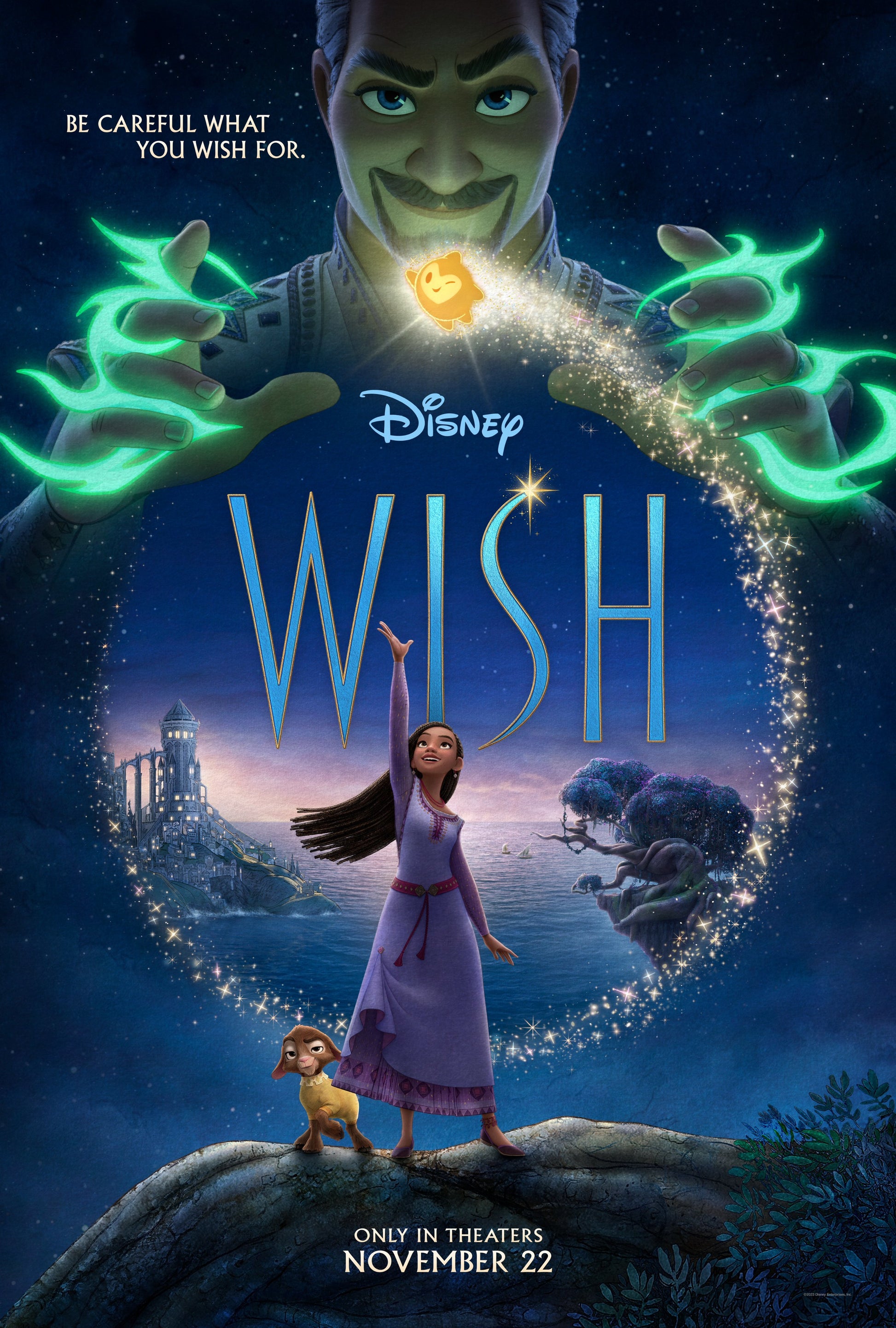 An original movie poster for the Disney film Wish