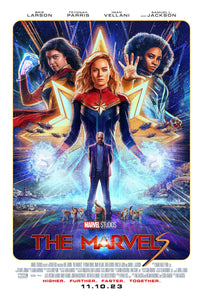 An original movie poster for the Marvel film The Marvels