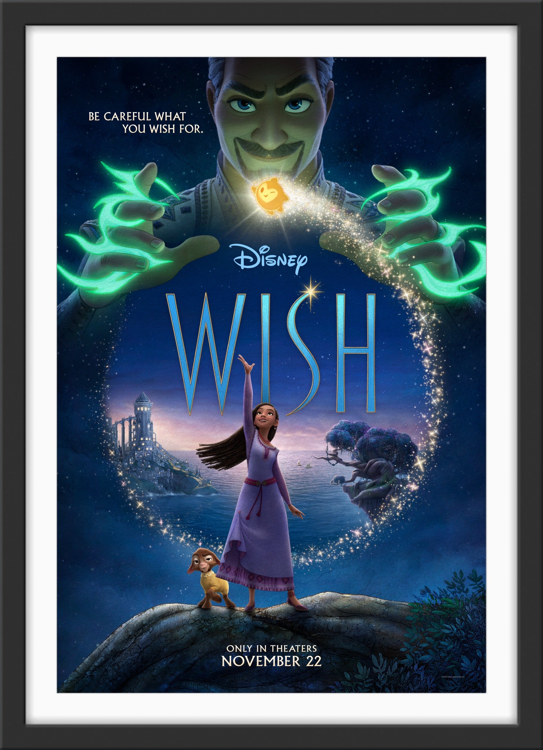 An original movie poster for the Disney film Wish
