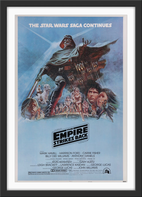 An original movie poster for the Star Wars film The Empire Strikes Back