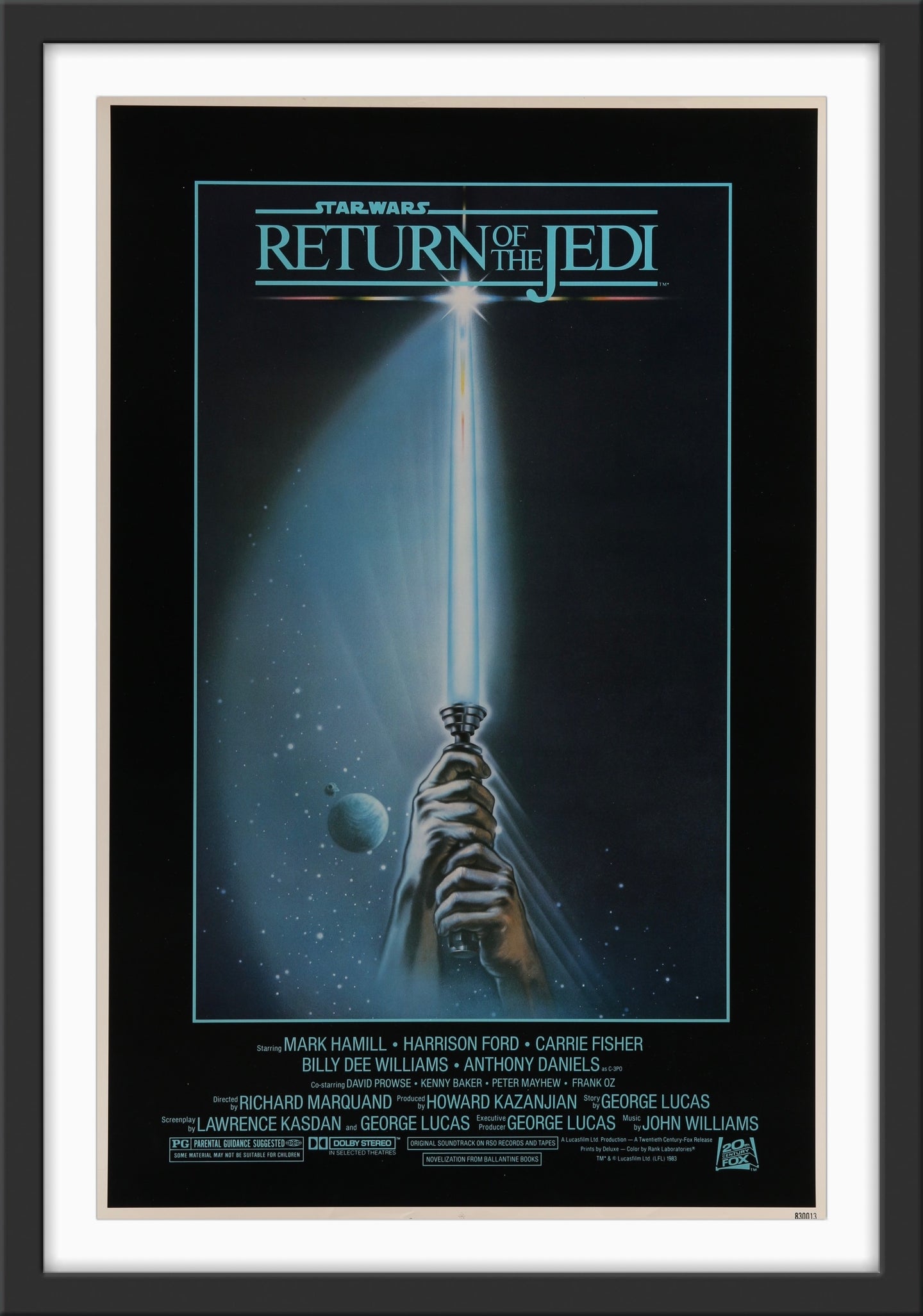 An original movie poster for the Star Wars film Return of the Jedi